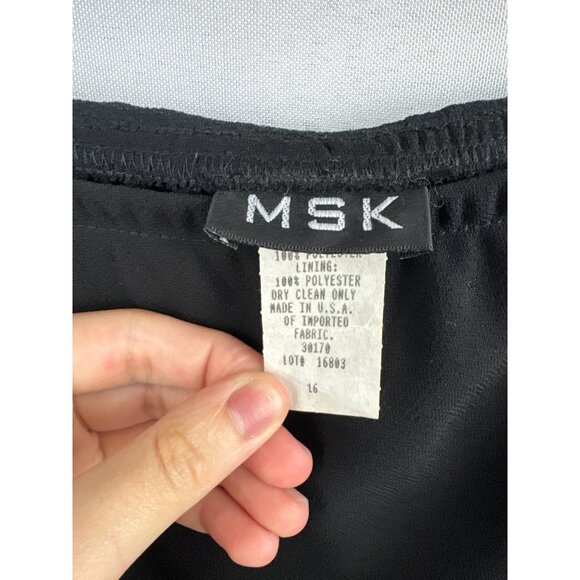 Black MSK Womens Ruffled Hem Skirt Size 16 Polyester - Picture 3 of 4